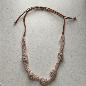 Adjustable mini faux pearl necklace